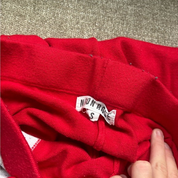 Neon rose red white and black strip sweater pants - Picture 3 of 3